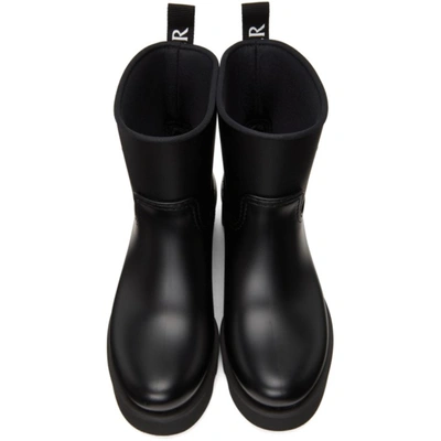 Shop Moncler Black Ginette Matte Rubber Boots In 999 Black