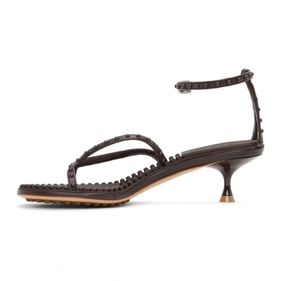 Shop Bottega Veneta Brown Lagoon Bubble Low Sandals In 2113 Fondant