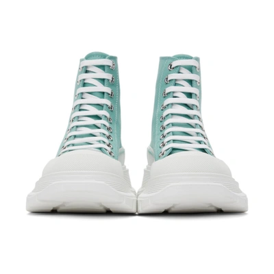 Shop Alexander Mcqueen Ssense Exclusive Green Tread Slick High Sneakers In 3845 Aqua