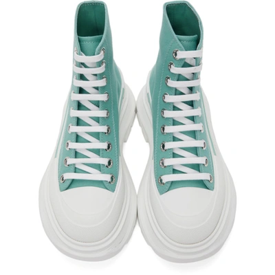 Shop Alexander Mcqueen Ssense Exclusive Green Tread Slick High Sneakers In 3845 Aqua