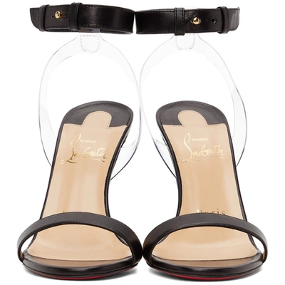 Shop Christian Louboutin Black Jonatina 100 Heeled Sandals In 3230 Blk/tr