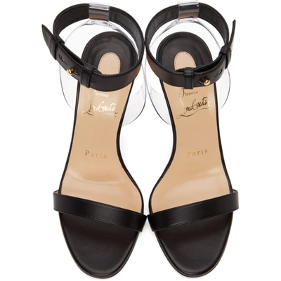 Shop Christian Louboutin Black Jonatina 100 Heeled Sandals In 3230 Blk/tr