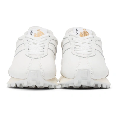 Shop Lanvin Off-white Leather Bumpr Sneakers In 01 Optwht