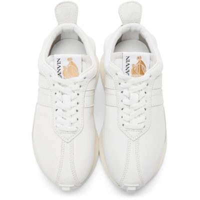 Shop Lanvin Off-white Leather Bumpr Sneakers In 01 Optwht