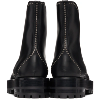 Shop Alaïa Black Eyelet Trekking Boots In 999 Black