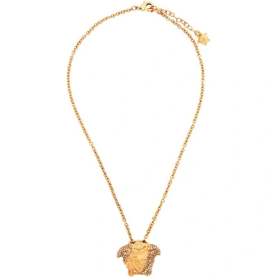 Shop Versace Gold Palazzo Dia Pendant Necklace In Kcvo Gold