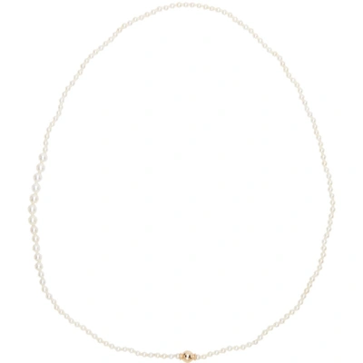 Shop Sophie Bille Brahe Gold Pearl Small Peggy Necklace In Yellow Gold