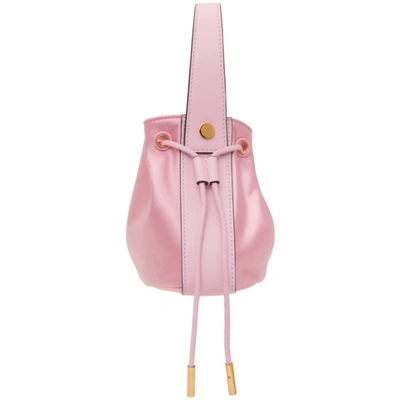 Shop Versace Pink 'la Medusa' Charm Bucket Bag In 1p95v Cadillac Gold