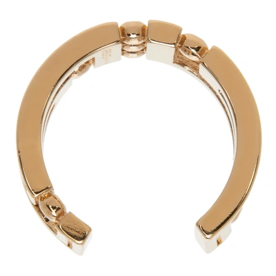 Versace Gold Tone Greca Ring In  Gold