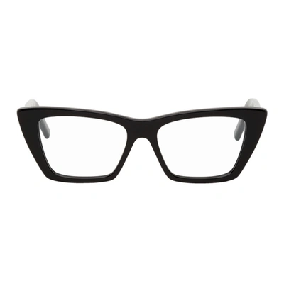 Shop Saint Laurent Black Sl 291 Cat-eye Glasses In 001