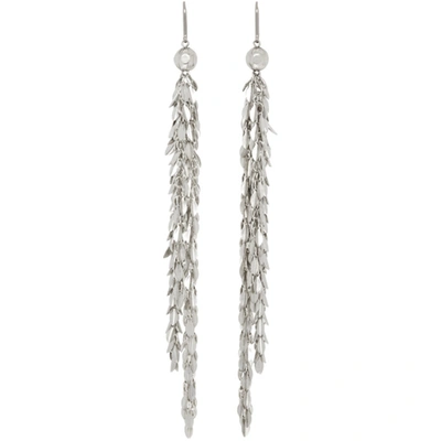 Shop Isabel Marant Silver Leafy Long Earrings In 08si Silver