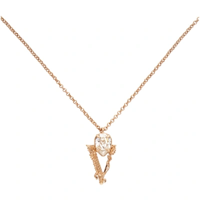 Shop Versace Gold Virtus Necklace In 4j090 Gold Crystal