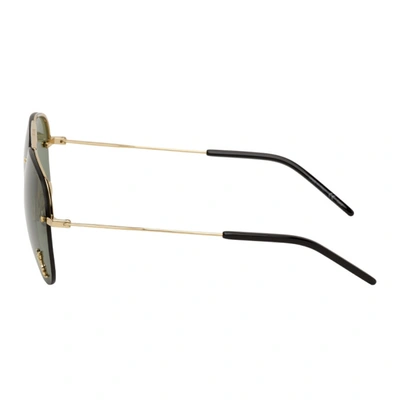Shop Saint Laurent Gold Classic Sl 11 Aviator Sunglasses In 003