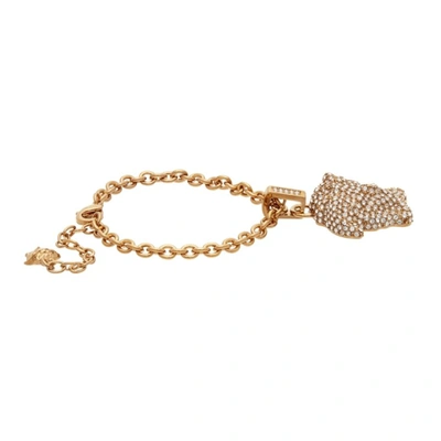 Shop Versace Gold 'la Medusa' Bracelet In 4j090 Gold Crystal