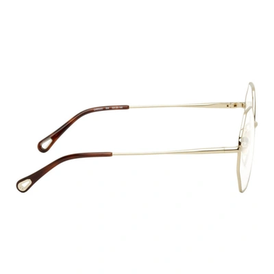 Chloé Octagon-frame Gold-tone Optical Glasses In 004 Gold