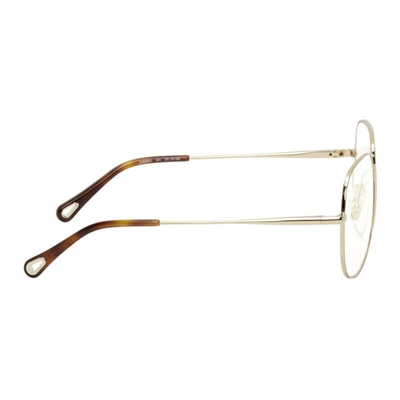 Shop Chloé Gold Square Glasses In 001 Gold