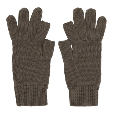 Shop Rick Owens Grey Cashmere Touch Screen Gloves In 34 Dust