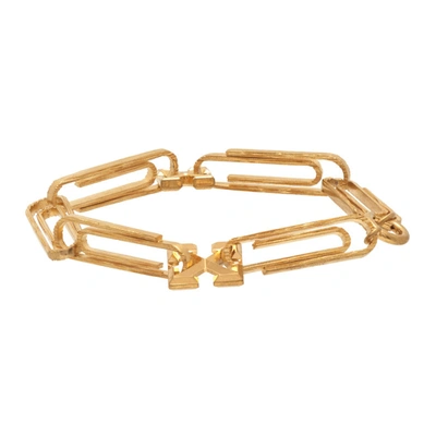 Off-white Paperclip Brass Bracelet In Gold | ModeSens