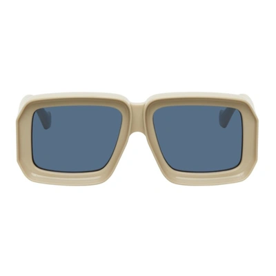 Shop Loewe Beige Paula's Ibiza Dive In Mask Sunglasses In 57v Shiny Beige