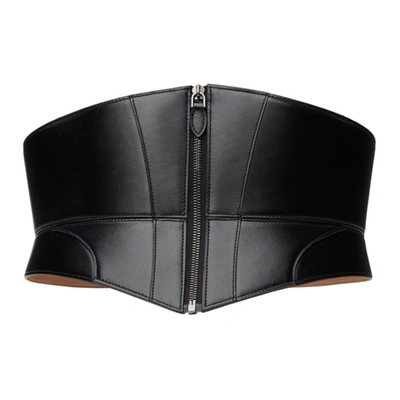 Shop Alaïa Black Zip Corset Belt In 999 Black