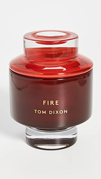 Shop Tom Dixon Large Fire Candle In Red