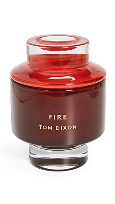 Shop Tom Dixon Large Fire Candle In Red