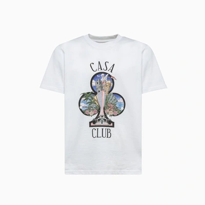 Shop Casablanca Casa Sport  T-shirt Mf21-ts-001 In White - Casa Club