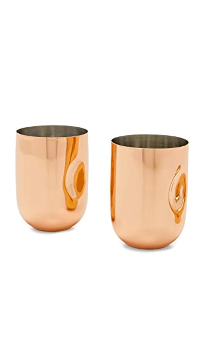 Shop Tom Dixon Plum Moscow Mule Cups Set In Copper