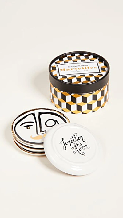 Shop Jonathan Adler Marseilles Coasters Black One Size