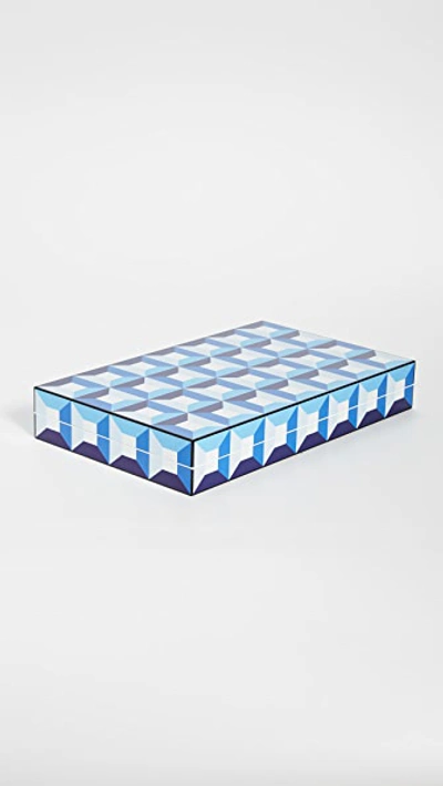 Shop Jonathan Adler Sorrento Backgammon Set In Blue/white