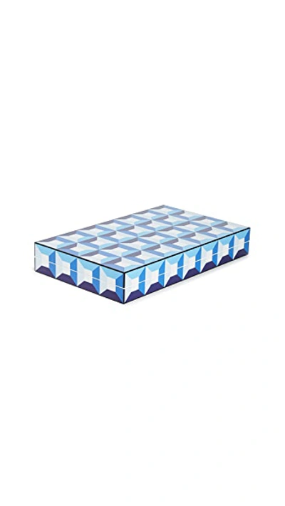 Shop Jonathan Adler Sorrento Backgammon Set In Blue/white