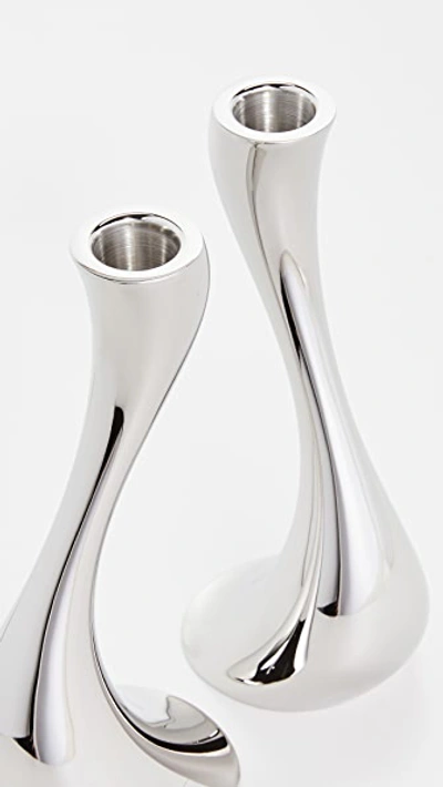 Georg Jensen Silver Cobra Medium Candle Holder Set