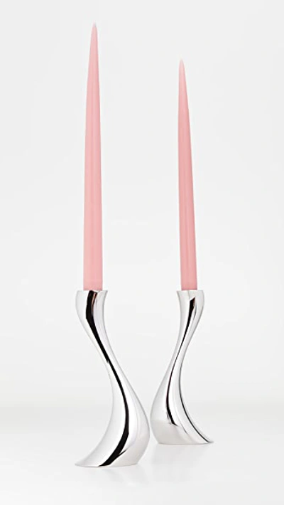 Georg Jensen Silver Cobra Medium Candle Holder Set