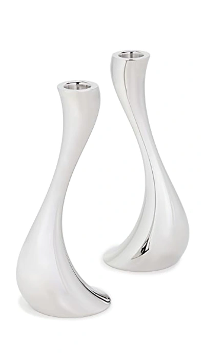 Georg Jensen Silver Cobra Medium Candle Holder Set