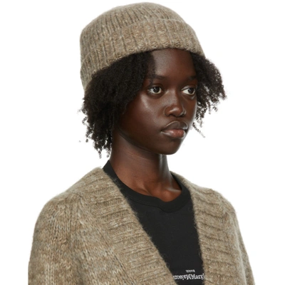 Shop Maison Margiela Taupe Alpaca Beanie In 741m Anthracite