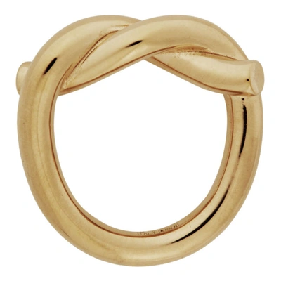 Shop Bottega Veneta Gold Knot Ring In 8120 Gold