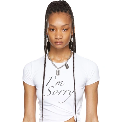 Shop Im Sorry By Petra Collins Ssense Exclusive Silver Jiwinaia Edition 'help' & 'god' Necklace