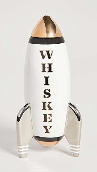 Jonathan Adler Rocket Decanter - Whiskey White W/ Black/gold/silver One Size