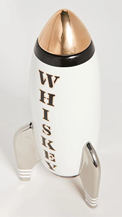 Shop Jonathan Adler Rocket Decanter - Whiskey White W/ Black/gold/silver One Size