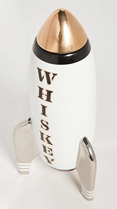 Jonathan Adler Rocket Decanter - Whiskey White W/ Black/gold/silver One Size