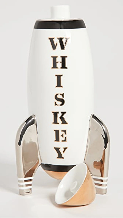 Shop Jonathan Adler Rocket Decanter - Whiskey White W/ Black/gold/silver One Size