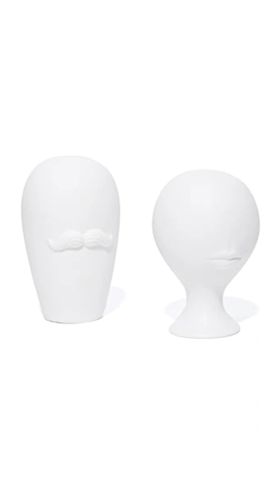 Shop Jonathan Adler Mr. And Mrs. Muse Salt + Pepper Shakers White One Size