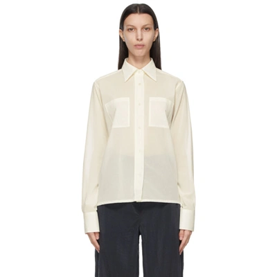 Shop Lemaire Off-white New Pointed Collar Shirt In 002 Off White