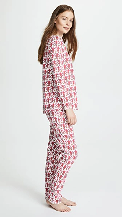 Roller Rabbit Monkey Print 2-piece Pajama Set In Pink | ModeSens