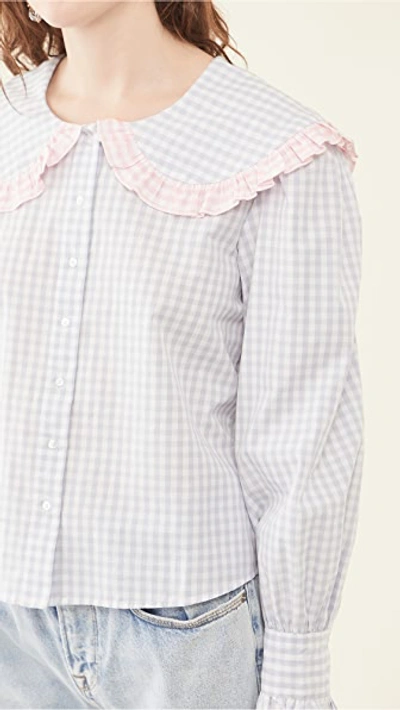 Shop Rahi Phoebe Check Blouse In Blue/pink Gingham