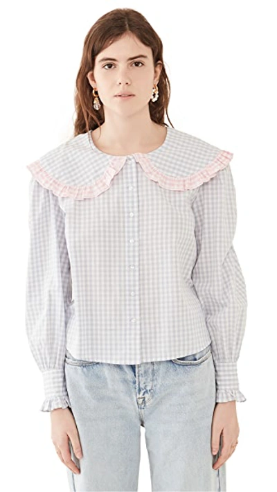 Shop Rahi Phoebe Check Blouse In Blue/pink Gingham