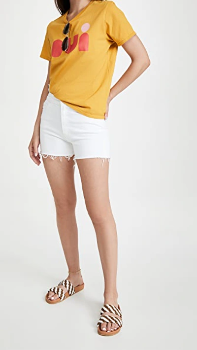 Shop Mother The Dazzler Shift Fray Shorts In Totally Innocent