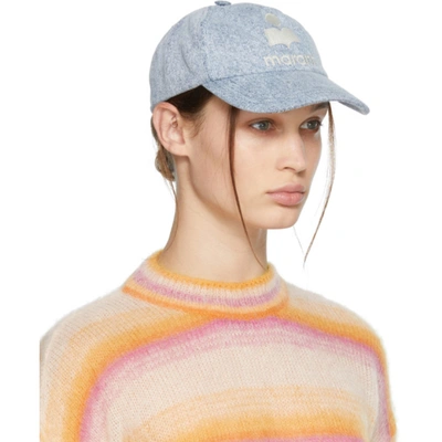 Shop Isabel Marant Blue Denim Tyron Cap In 30lu Light Blue