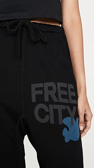 Shop Freecity Super Fluffy Pocket Sweatpants In Super Black Glass