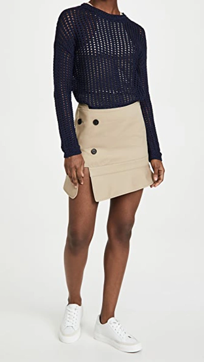 Shop Monse Upside Down Trench Collar Skirt In Khaki